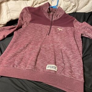 size large half zip pink sweater